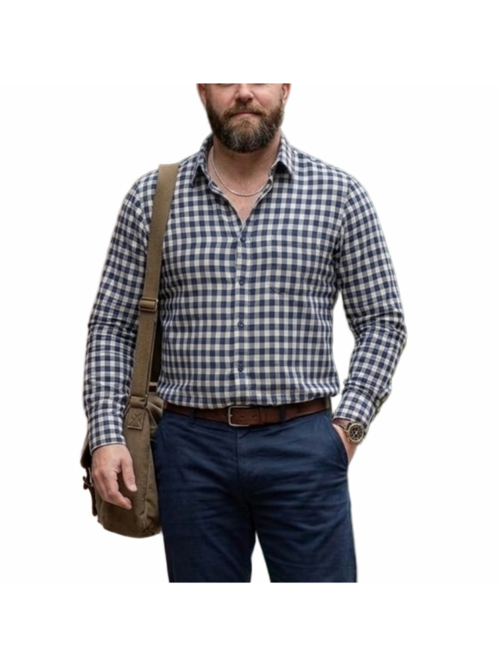Robert Graham Men’s Blue and White Checked Button-Down Shirt 2XL 1707